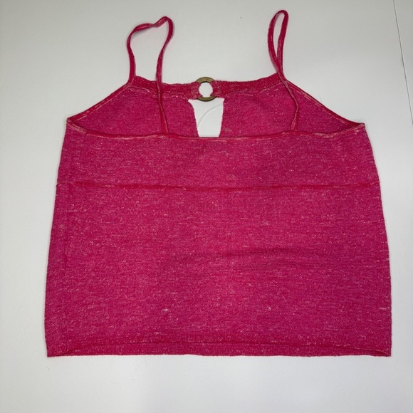 NWOT Free People Beach Pink Knit Ring Front Tank Top Size Large - Picture 5 of 10